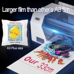 MZK A3 Plus XP600 DTF Printer,Automatic Time Cleaning Maintenance printhead+Ink Anti-Clog Design,2X-Speed Compared to L1800,5" LED Multi-Function Display,Film Cutter,Gift Ink 2 Years
