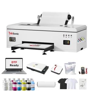 InkSonic L1800 DTF Printer Machine, A3 T-Shirts Printing Machine with Oven & Laptop, Direct to Film, Heat Transfer DTF Kit for Clothing Design, 13" Print Width, Suitable for Cotton, Denim, Canvas