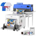 DSV A3 Plus XP600 DTF Printer,2X Printing Speed Compared to L1800,4.5” LED Multi-Function Touch Screen,Built-in White Circulation and Automatic Cleaning (Blue, C13-Printer+Powder Shaker&Dryer)