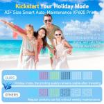 DSV A3 Plus XP600 DTF Printer,2X Printing Speed Compared to L1800,4.5” LED Multi-Function Touch Screen,Built-in White Circulation and Automatic Cleaning (Blue, C13-Printer+Powder Shaker&Dryer)