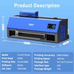 DSV A3 Plus XP600 DTF Printer,2X Printing Speed Compared to L1800,4.5” LED Multi-Function Touch Screen,Built-in White Circulation and Automatic Cleaning (Blue, C13-Printer+Powder Shaker&Dryer)