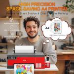 PLK A4 DTF Printer with Oven Bundle,XP600 DTF Printer,Double Speed, Sheet and Roll Feeder,Built-in Film Cutter,Upgrade L8058 DTF Machine with White Ink Stirring System 100% Transfer DIY Printing