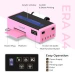 EnjoyColor A4 DTF Transfer Printer 100% Transfer Rate for DIY Print T-Shirts, Leather, Other Textile (A4 Printer + Software + 5x250ml Ink + Roll of Film)