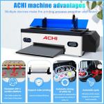 US Stock ACHI DTF Printer A3 R1390 Transfer Printing Machine with White Stirring System Automatic Cleaning for DIY Printing on Dark and Light Fabrics (Printer+Oven+Ink+Film)