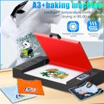 US Stock ACHI DTF Printer A3 R1390 Transfer Printing Machine with White Stirring System Automatic Cleaning for DIY Printing on Dark and Light Fabrics (Printer+Oven+Ink+Film)