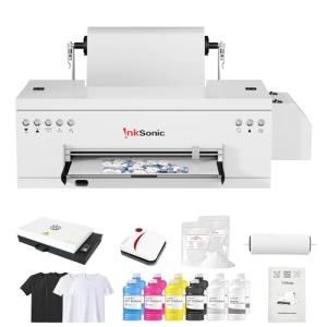 InkSonic L1800 A3 DTF Printer 2025, 13" Apparel Transfer Machine with Roll/Sheet Feed, E13A,One-Click Ink Setup, Heated Film Cutting, Multi-Fabric Compatibility,White Ink Circulation & Auto Cleaning