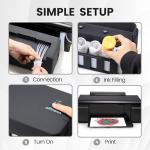 OFFNOVA CISS DTF White Ink Circulation System, Upgraded Extension CISS Ink Tube and Waste Ink Collector for ET8550 L805 DTF Printer (Black)