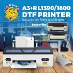 Godora DTF Printer - A3 DTF Transfer Printing Machine, Direct to Film Printer with White Ink Circulation System, DIY Print for Dark and Light Clothing(Includes Oven)