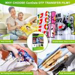 CenDale Premium DTF Transfer Film 13"x19" - A3 Plus 50 Sheets Double-Sided Matte Clear PreTreat Sheets PET Heat Transfer Paper for DIY Direct Print on All Fabric and Colors T-Shirts Textile