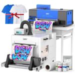DSV A3 Plus XP600 DTF Printer, 2X Speed Compared to L1800/L805 DTF Printer Machine, 4.5" LED Foldable Touch Screen, White Ink Circulation & Auto-Cleaning, Dual Alarm