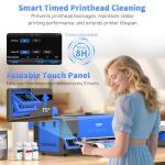 DSV A3 Plus XP600 DTF Printer, 2X Speed Compared to L1800/L805 DTF Printer Machine, 4.5" LED Foldable Touch Screen, White Ink Circulation & Auto-Cleaning, Dual Alarm