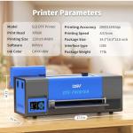 DSV A3 Plus XP600 DTF Printer, 2X Speed Compared to L1800/L805 DTF Printer Machine, 4.5" LED Foldable Touch Screen, White Ink Circulation & Auto-Cleaning, Dual Alarm