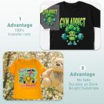 KASYU DTF Transfer Film, 50 Sheets 8.5"*11" DTF Paper for All Inkjet Printers,DTF Film for Dark Garments,Upgraded Premium Direct to Film for All Fabrics