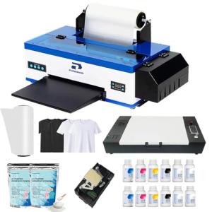 PUNEHOD A3 R1390 DTF Printer Start Kits, DTF Oven, Replacement Printhead, 4pcs T-Shirts, Software, 2 Sets DTF Supplys, 13" T-Shirt Transfer Machine for Clothes Design, Commercial Custom Printing