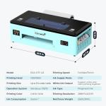 Fesoiu A3 DTF Printer and Oven, DTF Transfer Printer Machine for Dark and Light Fabric Printing (Oven+Software+5x250ml Ink+DTF Film)