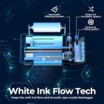 Fesoiu A3 DTF Printer and Oven, DTF Transfer Printer Machine for Dark and Light Fabric Printing (Oven+Software+5x250ml Ink+DTF Film)