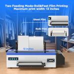 PUNEHOD A3 DTF Printer R1390, Direct to Film Machine with White Ink Circulation System, 13" Width, Color Inkjet Printing, Security Software, USB Connectivity, for Custom Clothing and Multiple Fabrics