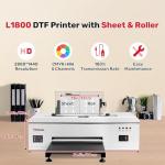 InkSonic L1800 DTF Printer Machine, A3 T-Shirts Printing Machine with Oven & Laptop, Direct to Film, Heat Transfer DTF Kit for Clothing Design, 13" Print Width, Suitable for Cotton, Denim, Canvas
