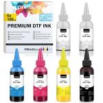 DTF Ink 6-Pack Set – 2× White + CMYK – 100 ML (3.38 fl oz Each, Total 600 ML) – High Opacity, Clog-Free Formula, Smooth Ink Flow – Works with All DTF Printheads and Printers