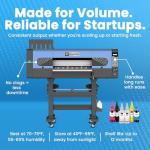 DTF Ink 6-Pack Set – 2× White + CMYK – 100 ML (3.38 fl oz Each, Total 600 ML) – High Opacity, Clog-Free Formula, Smooth Ink Flow – Works with All DTF Printheads and Printers