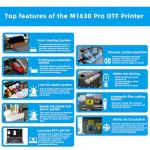 Lancelot Auto-Maintenance M1630 Pro-DTF Printer Machine-Doubled Speed Over L1800 with Auto-Powder Shaker Dryer,White Ink Circulation & Auto-Film Cutter,DTF Printer Bundle for T Shirt Printing