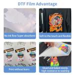 DTF Transfer Film Roll 13" x 328ft,Double Sided Glossy Clear PreTreat PET Heat Transfer Paper, Cold and Hot Peel, Direct to Film for T-Shirts Textile