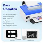 PUNEHOD DTF Printer A4 L800, Transfer Printing Machine with White Ink Circulation and Roll Feeder, Direct to Film Printer for DIY T-Shirts and Fabric Printing (DTF Printer+6*250ml Ink+100m Roll Film)