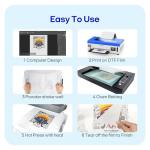PUNEHOD DTF Printer A4 L800, Transfer Printing Machine with White Ink Circulation and Roll Feeder, Direct to Film Printer for DIY T-Shirts and Fabric Printing (DTF Printer+6*250ml Ink+100m Roll Film)