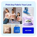 PUNEHOD DTF Printer A4 L800, Transfer Printing Machine with White Ink Circulation and Roll Feeder, Direct to Film Printer for DIY T-Shirts and Fabric Printing (DTF Printer+6*250ml Ink+100m Roll Film)