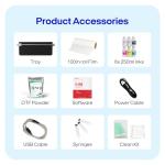 PUNEHOD DTF Printer A4 L800, Transfer Printing Machine with White Ink Circulation and Roll Feeder, Direct to Film Printer for DIY T-Shirts and Fabric Printing (DTF Printer+6*250ml Ink+100m Roll Film)