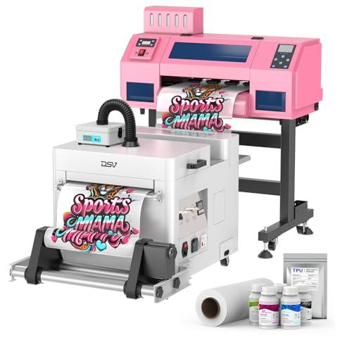 Dual XP600 Print Heads DTF Printer with Shaker & Purifier, A3 Plus Printer Bundles - 2.5 Min/A3 Print, 40% Truer Colors vs Single Head, Ink Circulation System, 2-Year Ink Supply