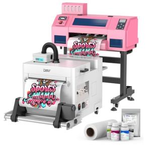 Dual XP600 Print Heads DTF Printer with Shaker & Purifier, A3 Plus Printer Bundles - 2.5 Min/A3 Print, 40% Truer Colors vs Single Head, Ink Circulation System, 2-Year Ink Supply