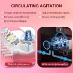 Dual XP600 Print Heads DTF Printer with Shaker & Purifier, A3 Plus Printer Bundles - 2.5 Min/A3 Print, 40% Truer Colors vs Single Head, Ink Circulation System, 2-Year Ink Supply