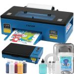 FAFAIR A3 L1800 DTF Printer with White Ink Mixing System & Auto Clean, High-Speed DTF Transfer Machine, DTF Printer Bundles Blue with 1 x Roll of Film, 5 x 250ml Ink and Powder (L1800+Oven+Software)