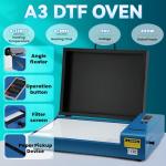 FAFAIR A3 L1800 DTF Printer with White Ink Mixing System & Auto Clean, High-Speed DTF Transfer Machine, DTF Printer Bundles Blue with 1 x Roll of Film, 5 x 250ml Ink and Powder (L1800+Oven+Software)