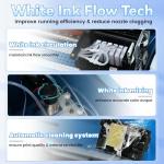 FAFAIR A3 L1800 DTF Printer with White Ink Mixing System & Auto Clean, High-Speed DTF Transfer Machine, DTF Printer Bundles Blue with 1 x Roll of Film, 5 x 250ml Ink and Powder (L1800+Oven+Software)