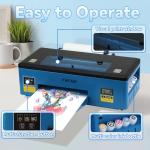 FAFAIR A3 L1800 DTF Printer with White Ink Mixing System & Auto Clean, High-Speed DTF Transfer Machine, DTF Printer Bundles Blue with 1 x Roll of Film, 5 x 250ml Ink and Powder (L1800+Oven+Software)