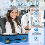 FAFAIR A3 L1800 DTF Printer with White Ink Mixing System & Auto Clean, High-Speed DTF Transfer Machine, DTF Printer Bundles Blue with 1 x Roll of Film, 5 x 250ml Ink and Powder (L1800+Oven+Software)