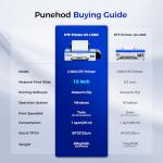 PUNEHOD A3 L1800 DTF Printer, Apparel Transfer Printing Machine w/Roll Feeder & White Ink Circulation for DIY Printing on Dark and Light Fabrics (A3 Printer+Oven)