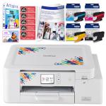 Brother SP-1 Sublimation Printer Deluxe Starter Bundle with Full Ink Set, 160 Sublimation Transfer Sheets, 56 Blanks, Tape and More