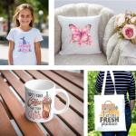 Brother SP-1 Sublimation Printer Deluxe Starter Bundle with Full Ink Set, 160 Sublimation Transfer Sheets, 56 Blanks, Tape and More