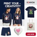 KOMHOW DTF Printer - L1800 A3 DTF Transfer Printing Machine, Direct to Film Printer with Security Software, DIY Print for Clothing and Multiple Fabrics (Includes Oven)