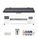 DTF A3 1390 Printer,DTF Transfer Printing Machine for DIY T-Shirt,with White Ink Circulation and Semi-Automatic Cleaning (A3 Printer +Software + 5x250ml Ink + 1 Roll Film +250g Powder)