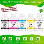 CenDale Premium DTF Ink 3000ML - DTF Transfer Ink for PET Film, Refill DTF Ink for Epson ET-8550, L1800, L800, XP15000, R2400, P400, P800, Heat Transfer Printing Ink Direct to Film (500ml x 6, CMYK W