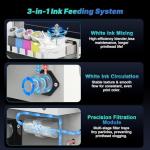 DSV A3+ Plus XP600 DTF Printer with Shaker&Dryer, Automatic Cleaning & White Circulation, 2X Speed Print Compared to L1800, 5” LED Multi-Function Touch Screen, One-Click to Print, 2-Year Free Ink