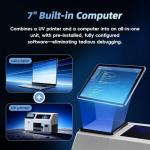 DSV F1080 UV Printer Bundle, 7" Built-in Computer, Auto Timed Cleaning & White Ink Stirring, All-in-One UV DTF Printer, Smart Scan QR Code for Phone Cases, Refrigerator Magnets, Golf Balls, Badges