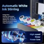 DSV F1080 UV Printer Bundle, 7" Built-in Computer, Auto Timed Cleaning & White Ink Stirring, All-in-One UV DTF Printer, Smart Scan QR Code for Phone Cases, Refrigerator Magnets, Golf Balls, Badges