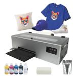 Fynqil A4 DTF Printer Transfer Printing Machine for DIY Print T-Shirts Apparel with White Ink Systems & Auto Cleaning (A4 Printer +Software + 5x250ml Ink + 1 Roll Film +250g Powder)