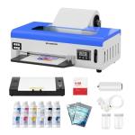 PUNEHOD A4 DTF Printer, L800 DTF Transfer Printing Machine, 8.3" Width Direct to Film Printer with White Ink Circulation, DIY Print for Dark and Light Clothing (A4+Oven+Double Consumable)