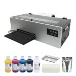 Fynqil A4 DTF Printer Transfer Printing Machine for DIY Print T-Shirts Apparel with White Ink Systems & Auto Cleaning (A4 Printer +Software + 5x250ml Ink + 1 Roll Film +250g Powder)
